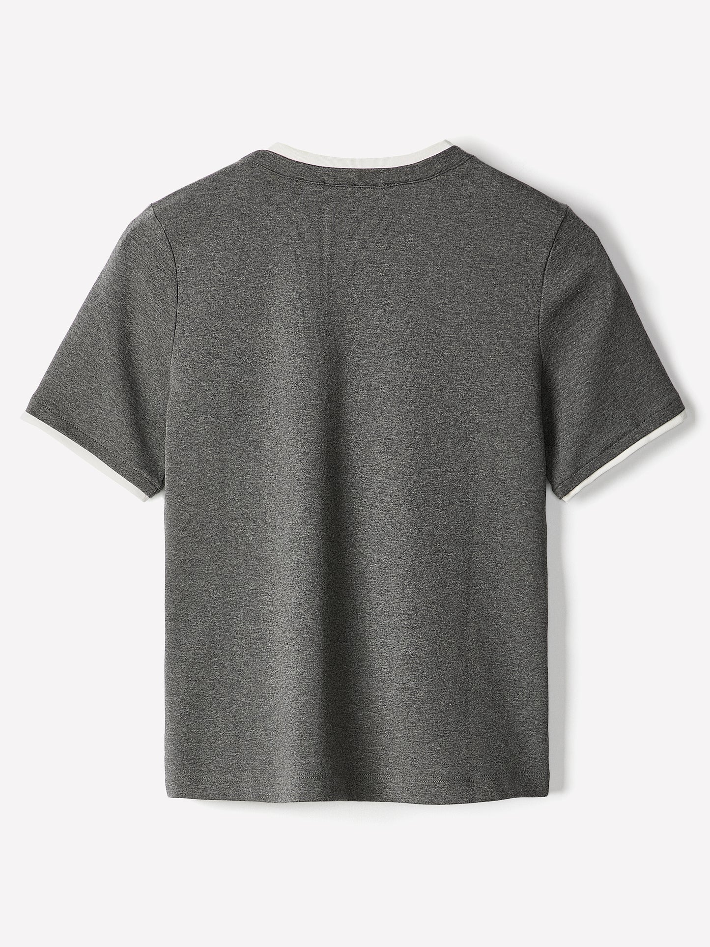 Short-Sleeve Crew-Neck Ribbed Basic Tee