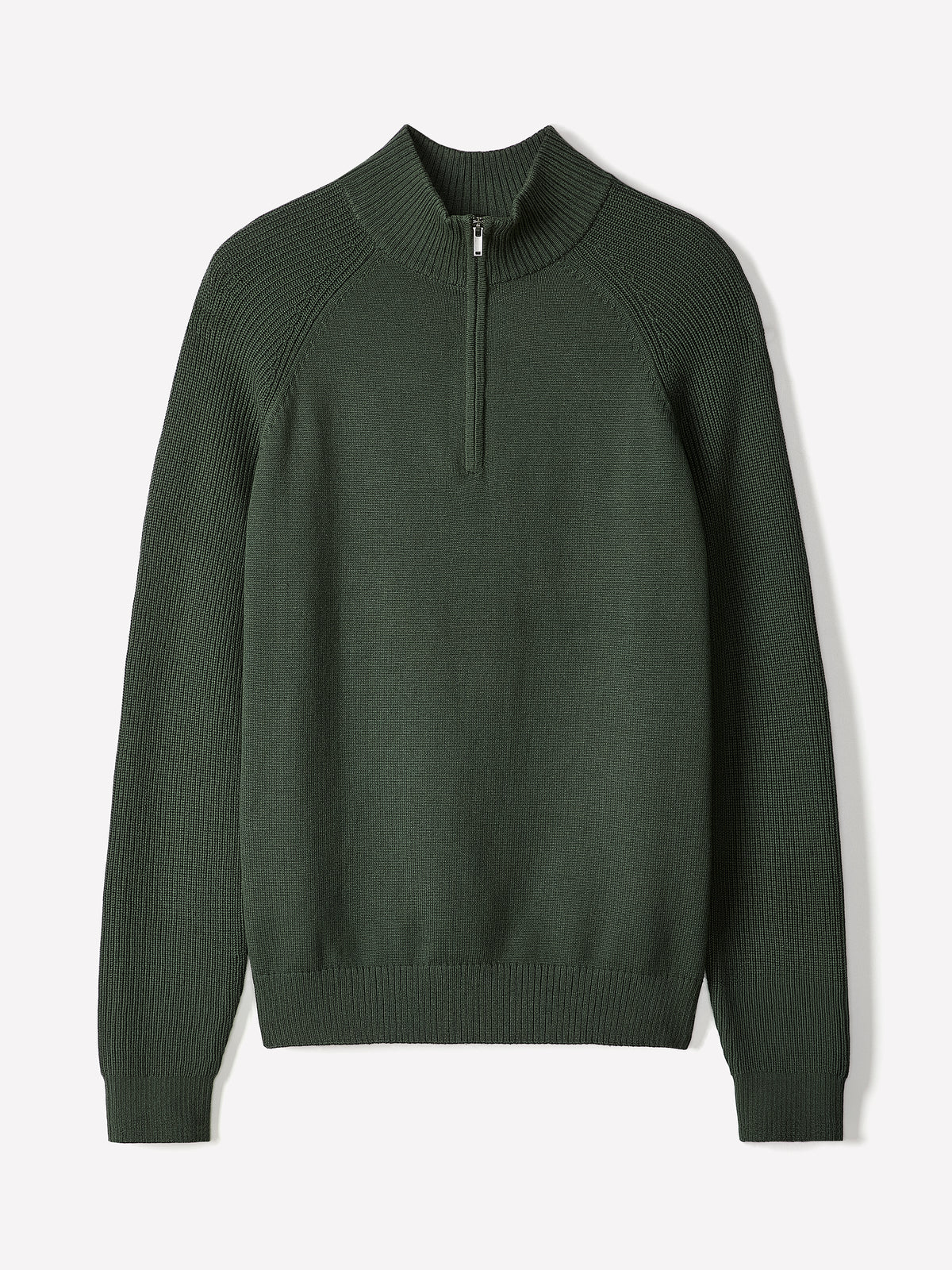 Long-Sleeve Half-Zip Mock-Neck Sweater