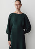 Knit Batwing Sleeve Flare Midi Dress