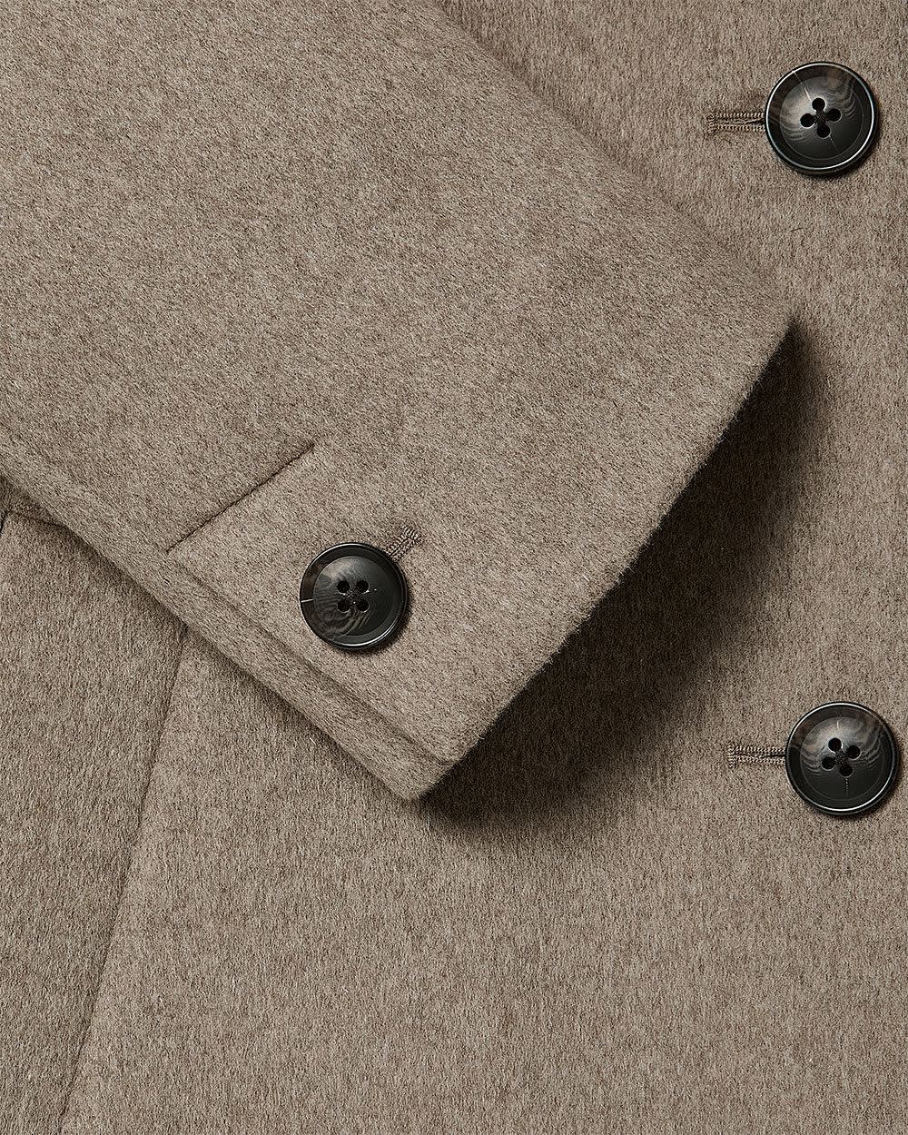 Wool-Blend Funnel-Neck Long Winter Coat