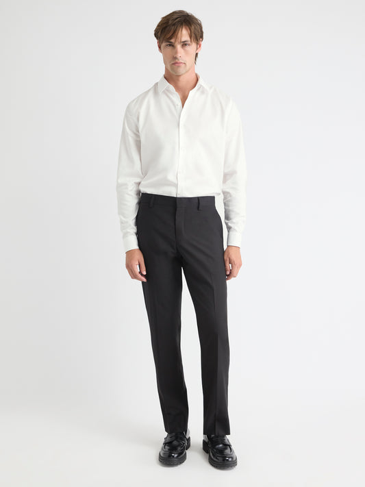 Tailored Fit Solid Twill Dress Shirt