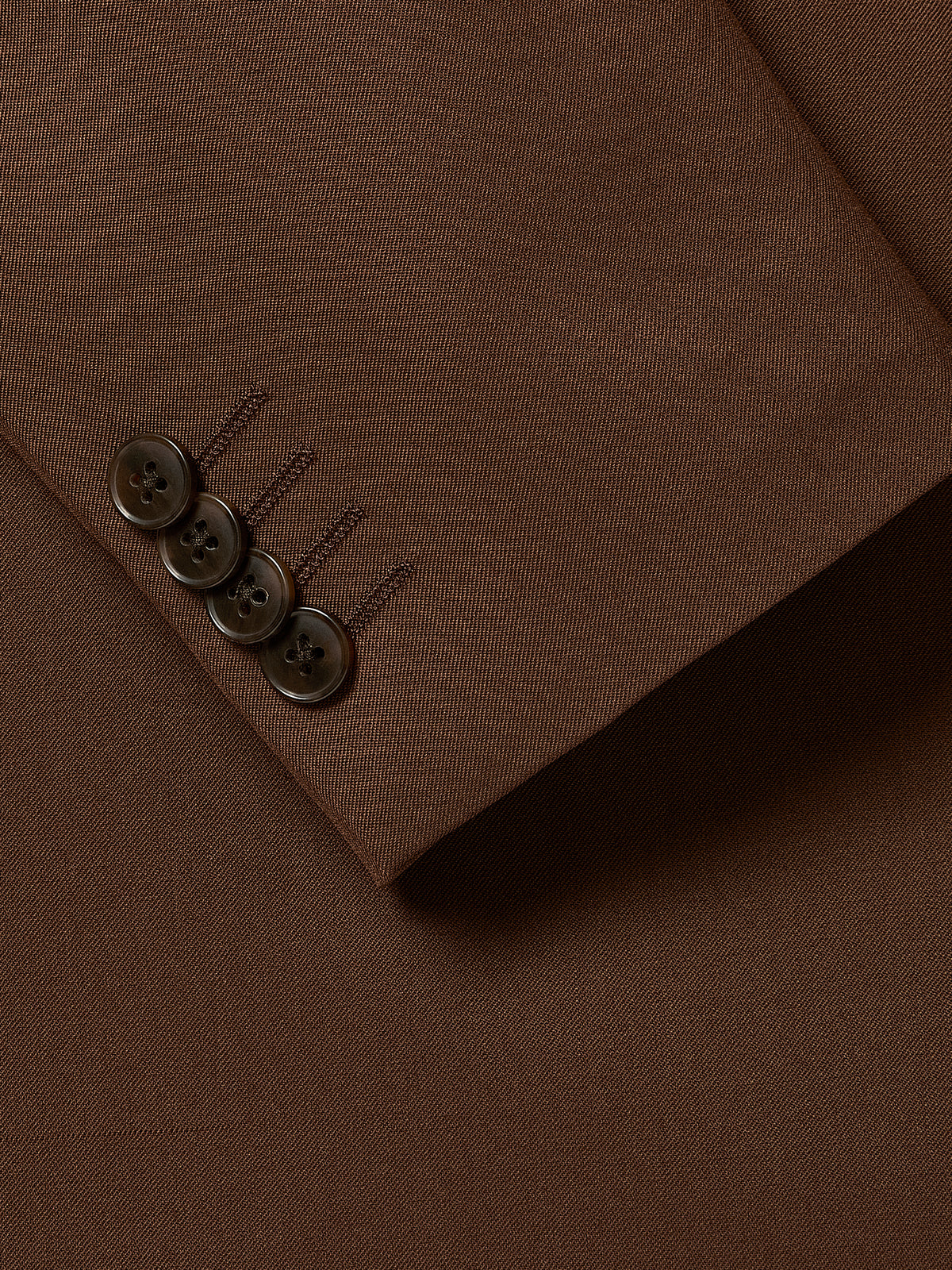 Tailored-Fit Rust Wool Suit Blazer