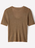 Metallic Rib Scoop Neck Top