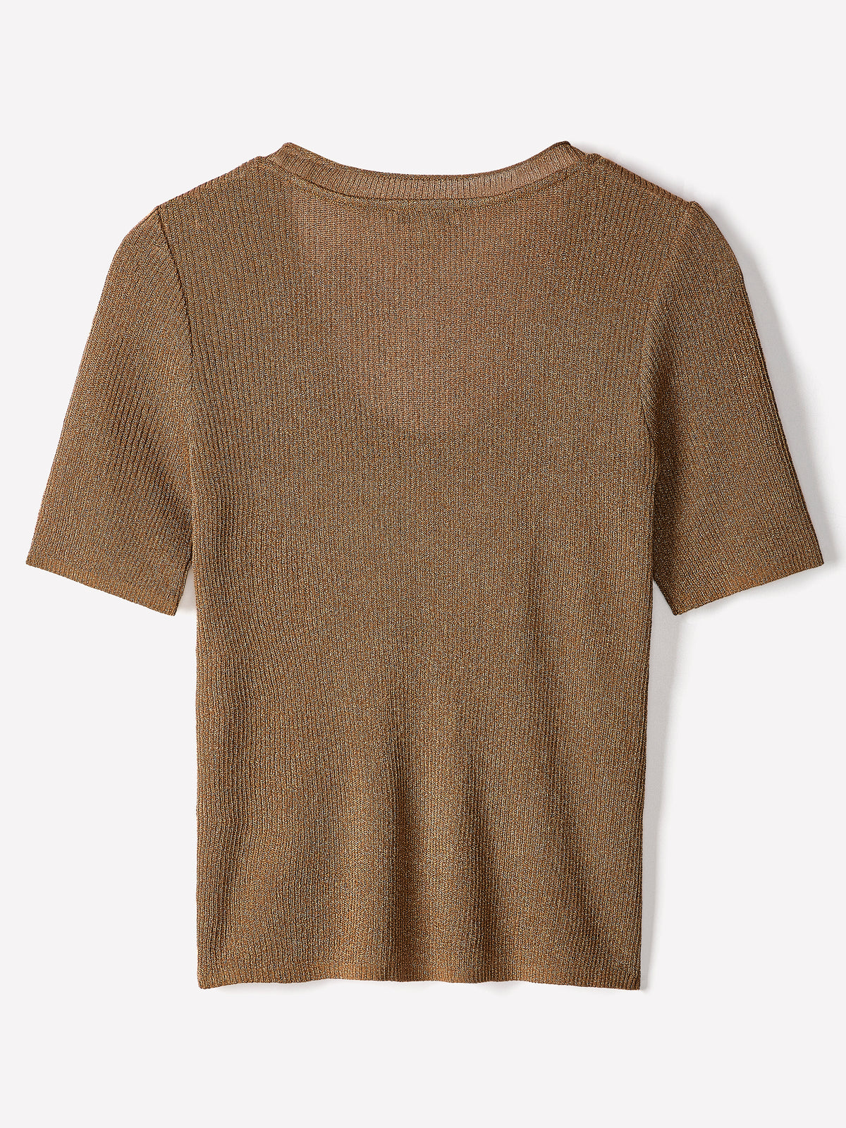 Metallic Rib Scoop Neck Top