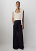 Merino-Wool V-Neck Cami with Lace Trim