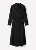 Woven Luxe Crepe Mock Neck Midi Dress
