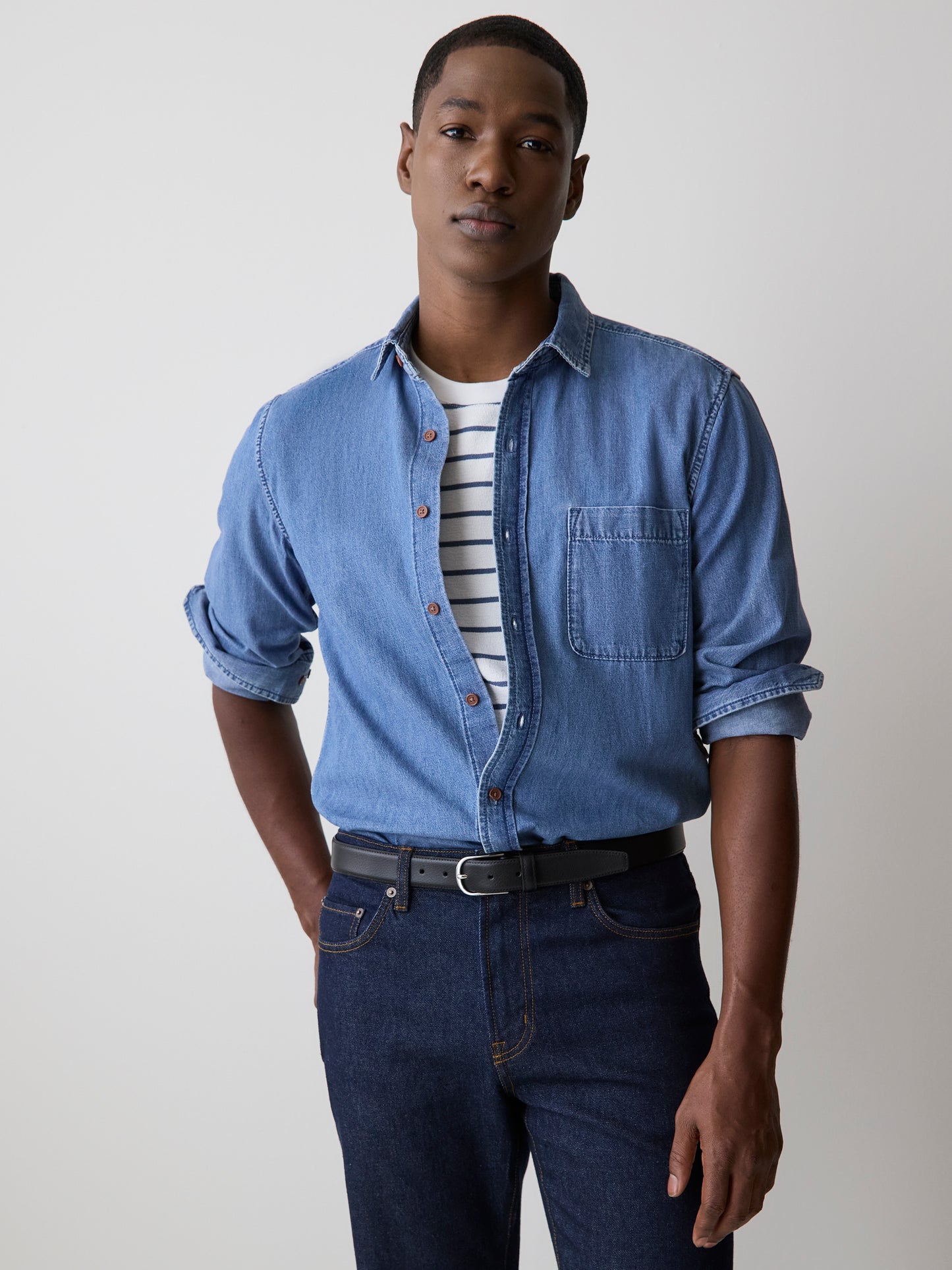 Striped Short-Sleeve Crew-Neck Tee