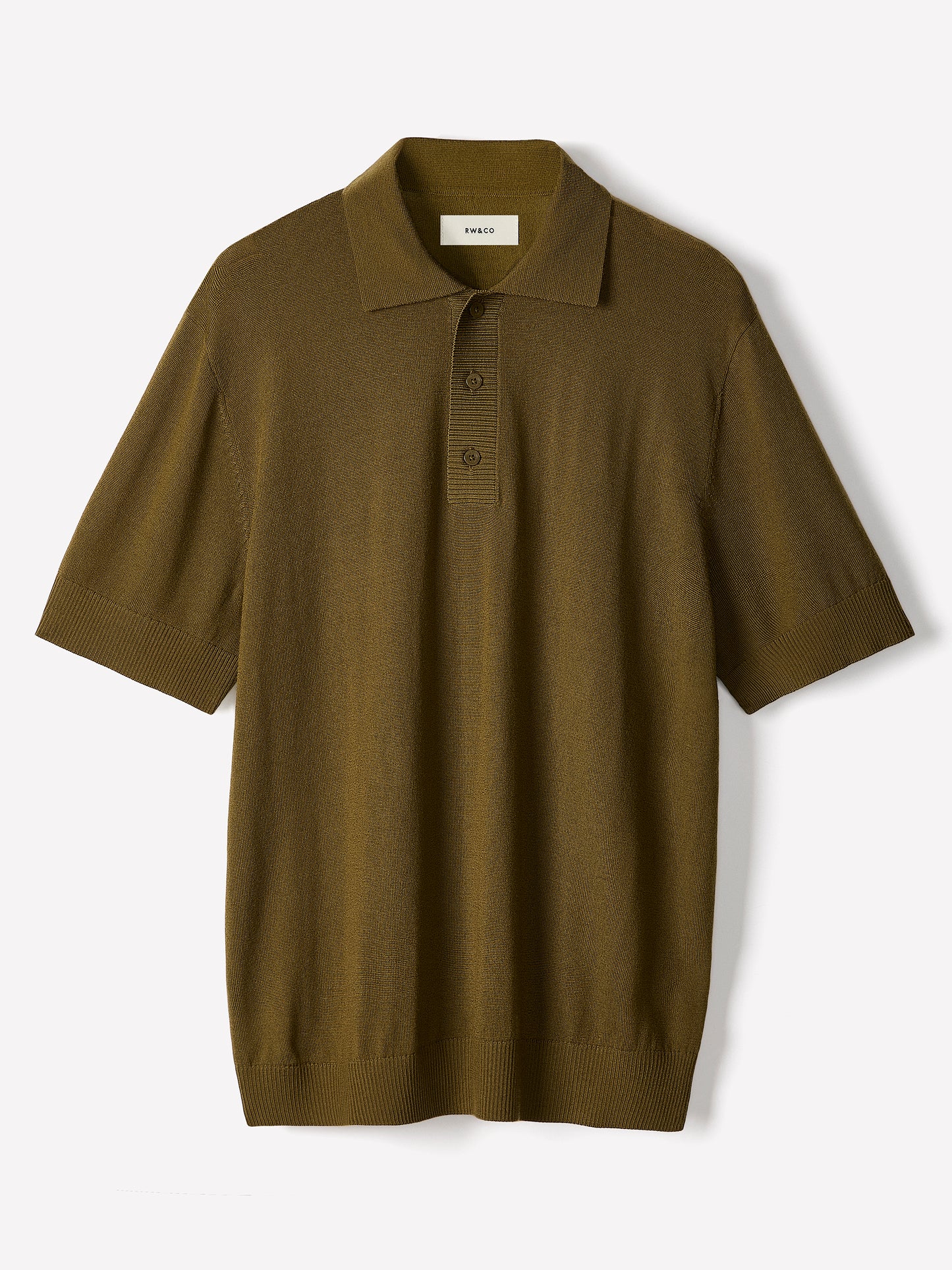 Merino Wool Polo Sweater Short Sleeve