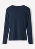 Long Sleeve Knit Pullover Crew Neck Cotton Blend