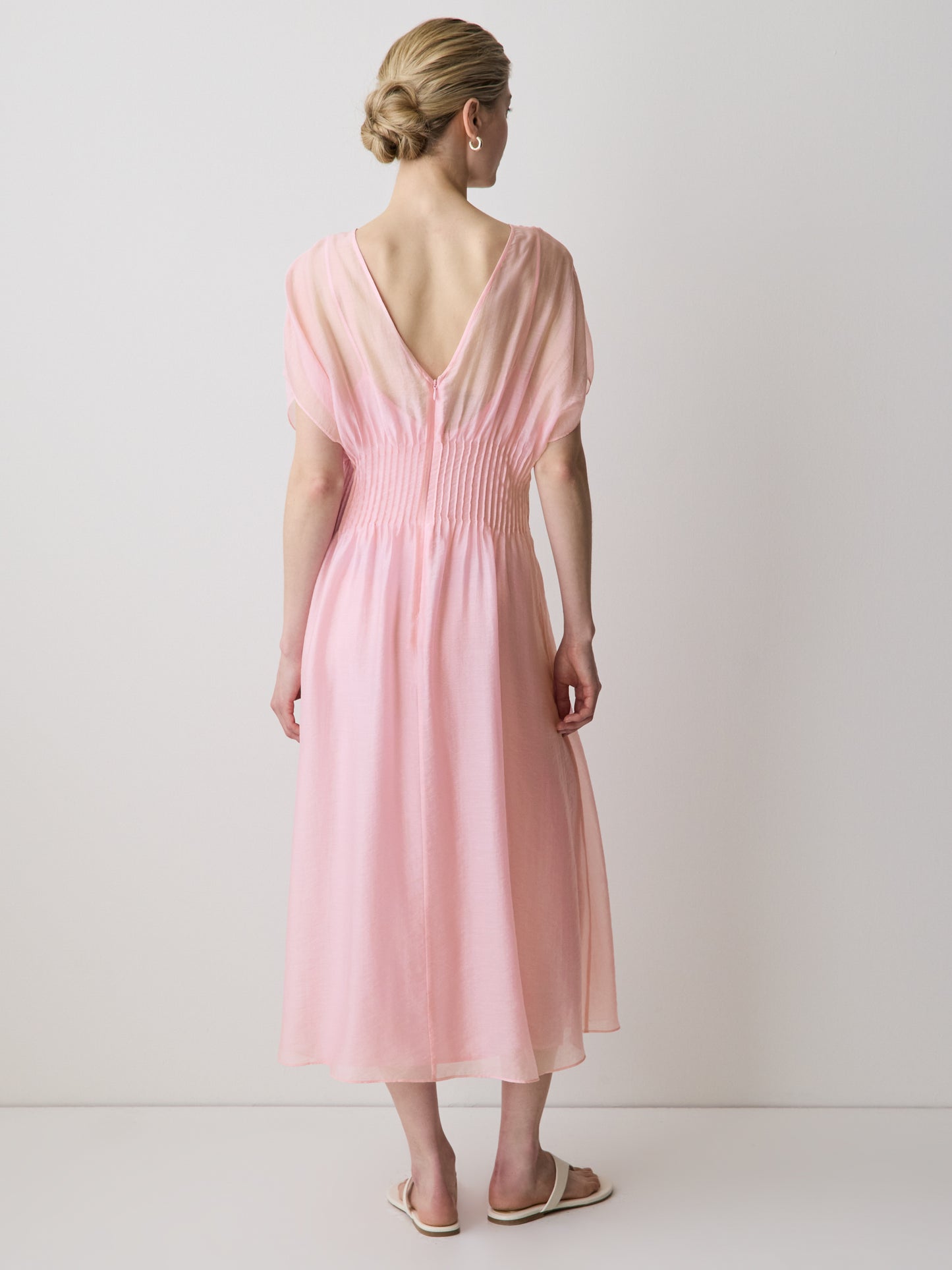 Woven Dress with Lyocell Flutter Sleeves