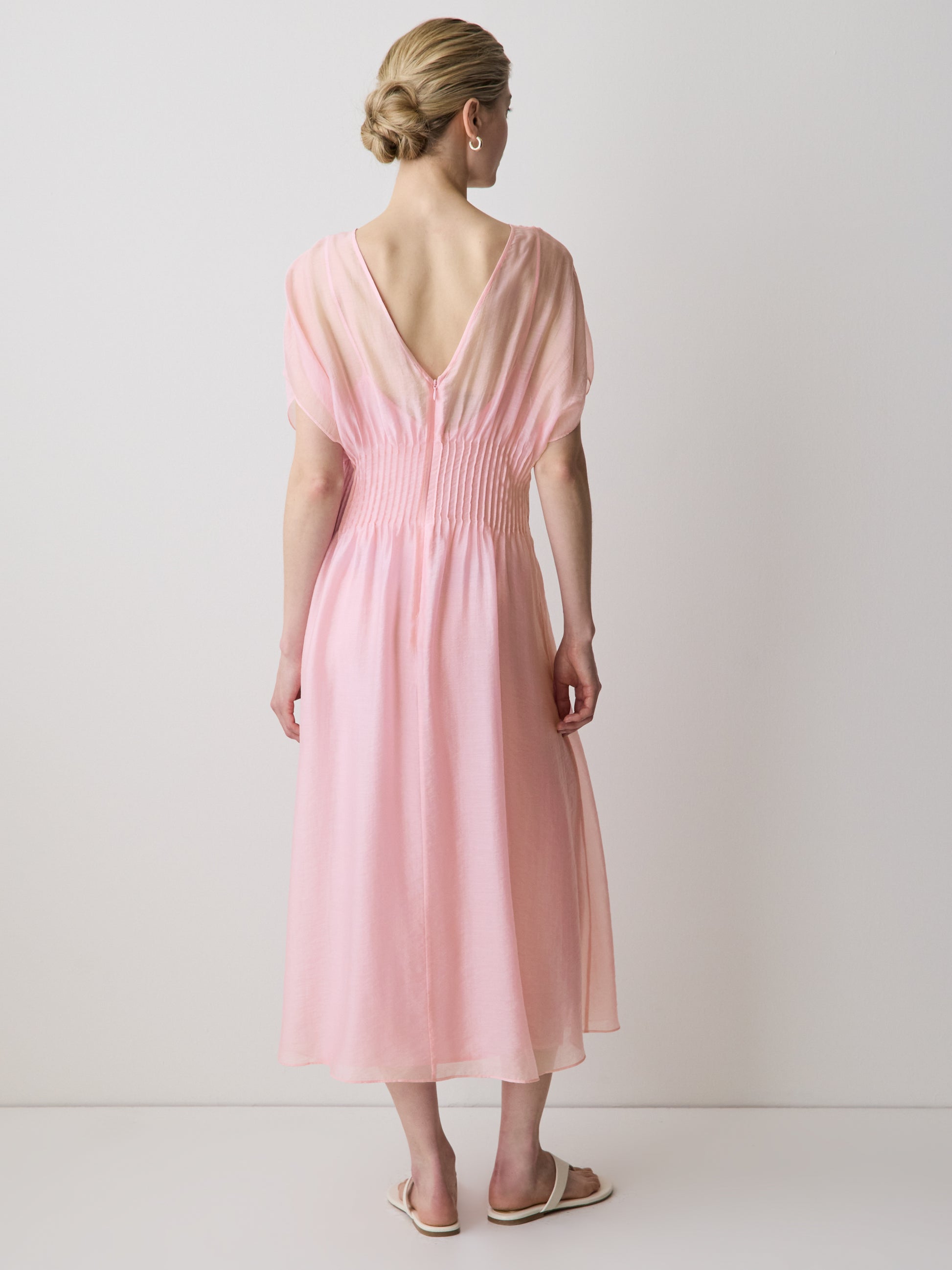 Woven Dress with Lyocell Flutter Sleeves