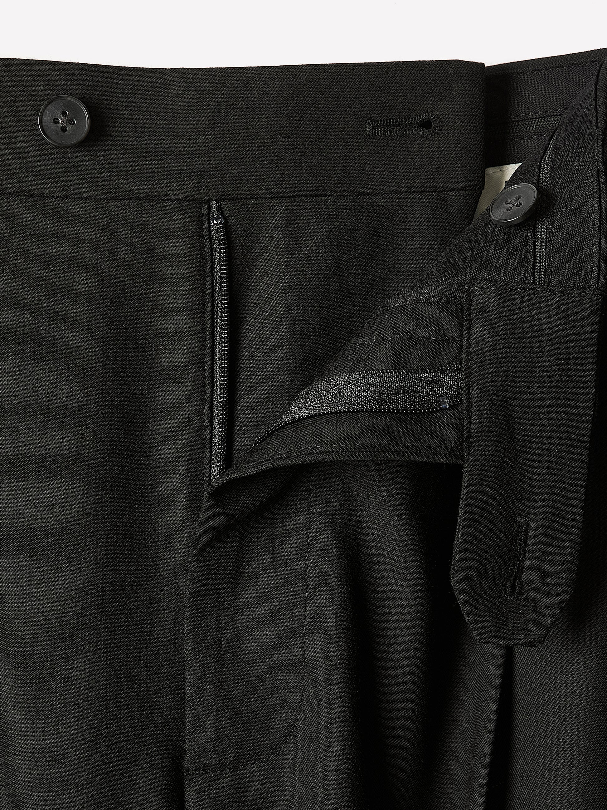 Wool-Blend Tapered-Leg Pleated Dress Pant
