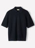 Textured Short-Sleeve Polo Sweater