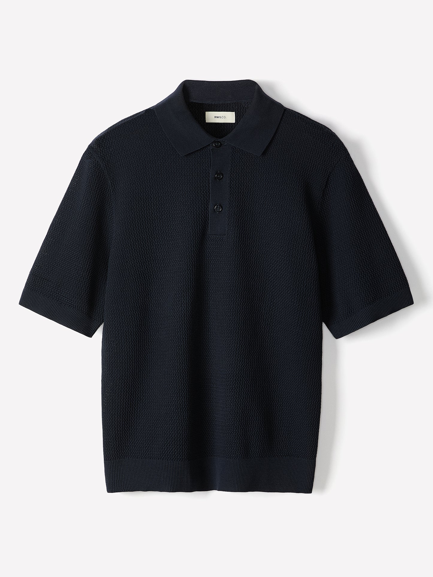 Textured Short-Sleeve Polo Sweater
