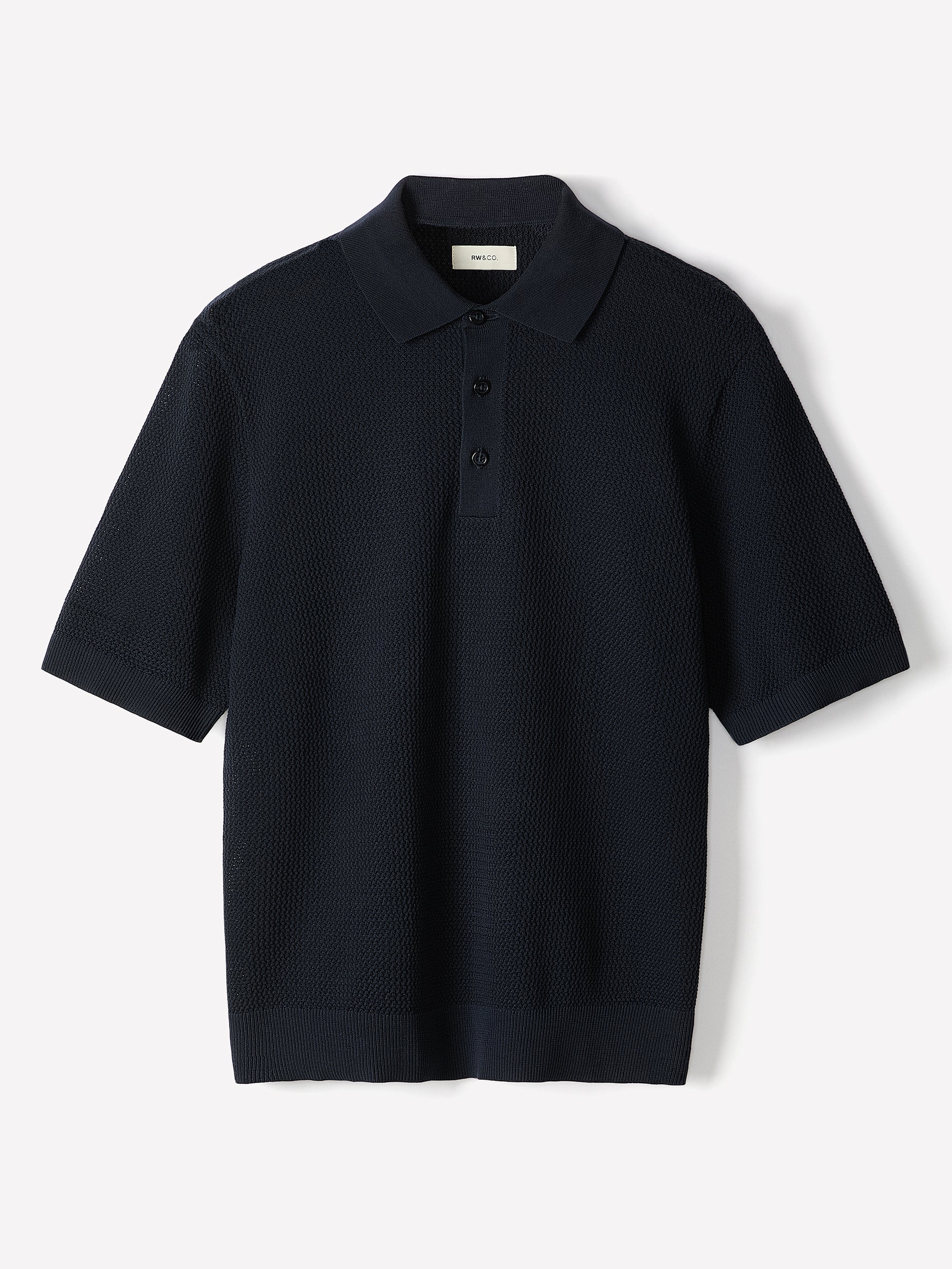 Textured Short-Sleeve Polo Sweater