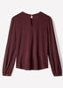Woven Popover Blouse, Luxe Crepe, Long Sleeve