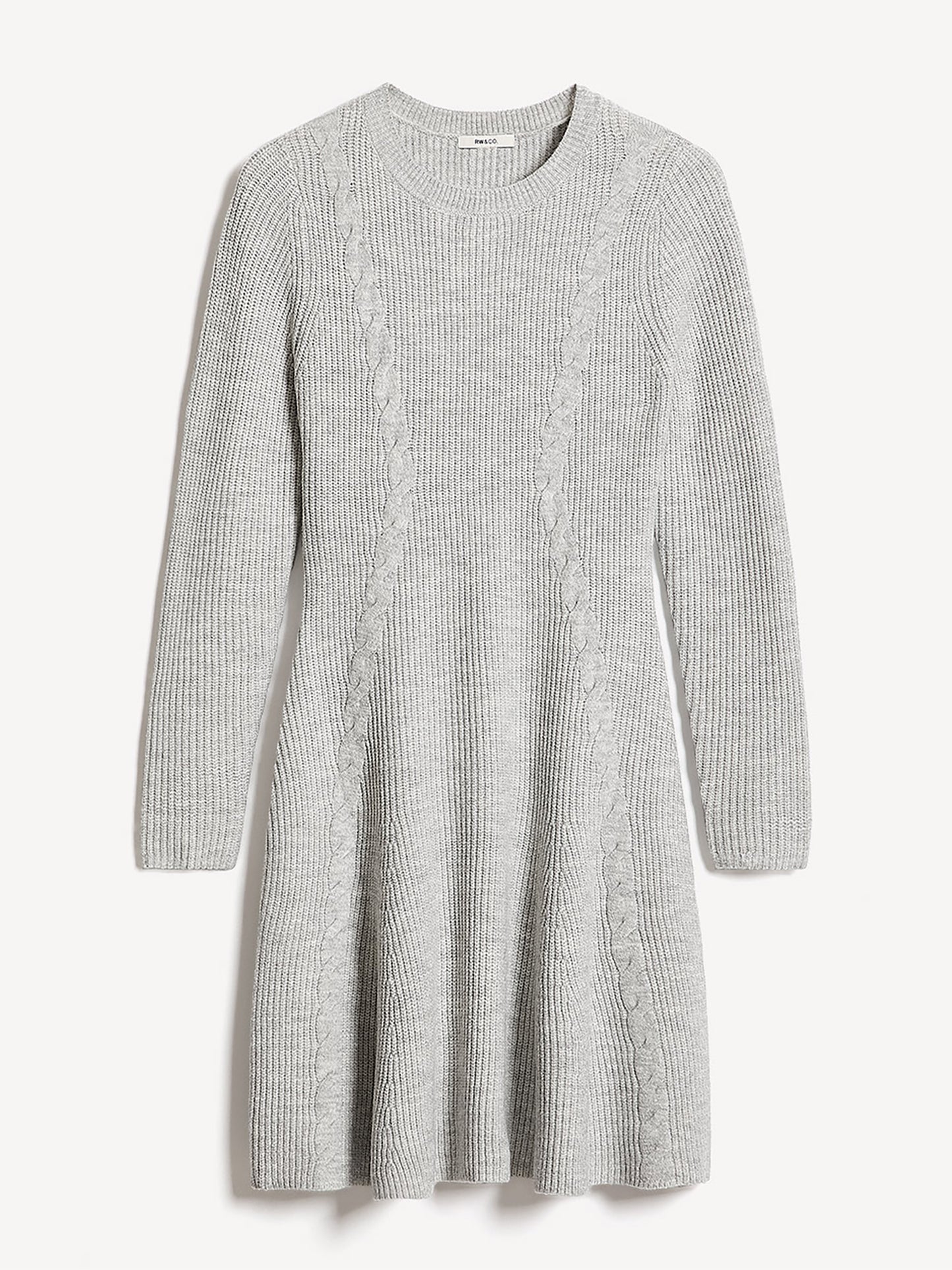 Long-Sleeve Crew-Neck Mini Sweater Dress