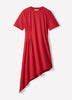 Asymmetric Cotton Jersey Knit Dress