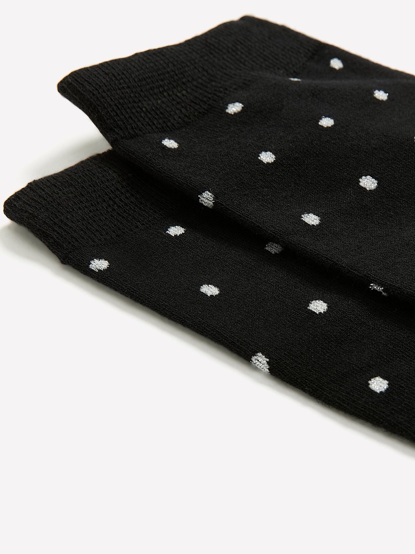 Bas Mi-Mollet à Pois avec Fibres Métalliques