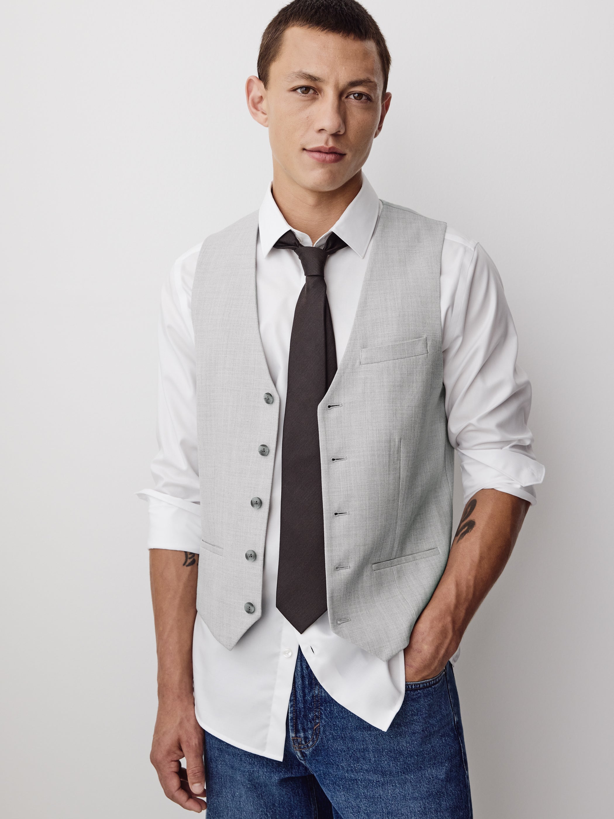 Essential Light Grey Suit Vest