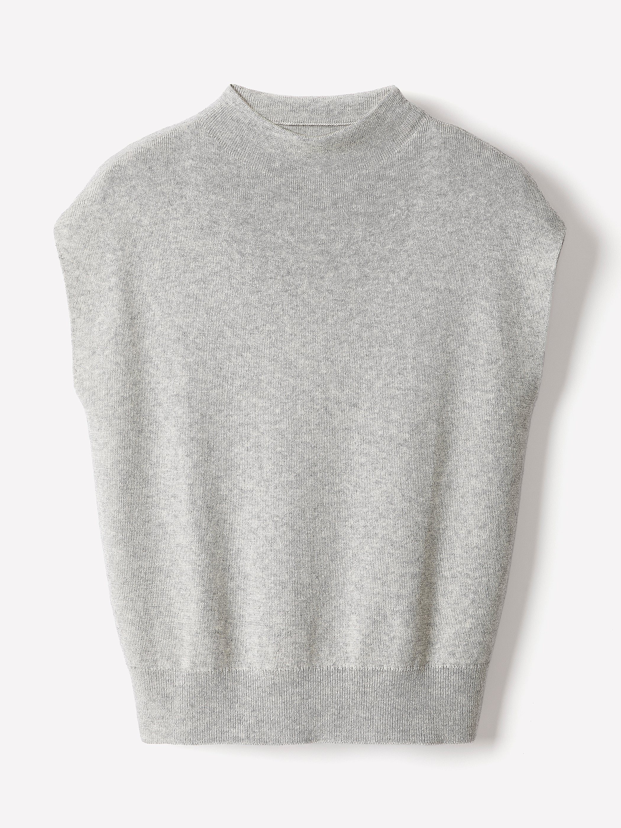 Pull à Manches Très Courtes et Col Entonnoir