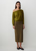 Long-Sleeve Off-the-Shoulder Merino-Wool Sweater