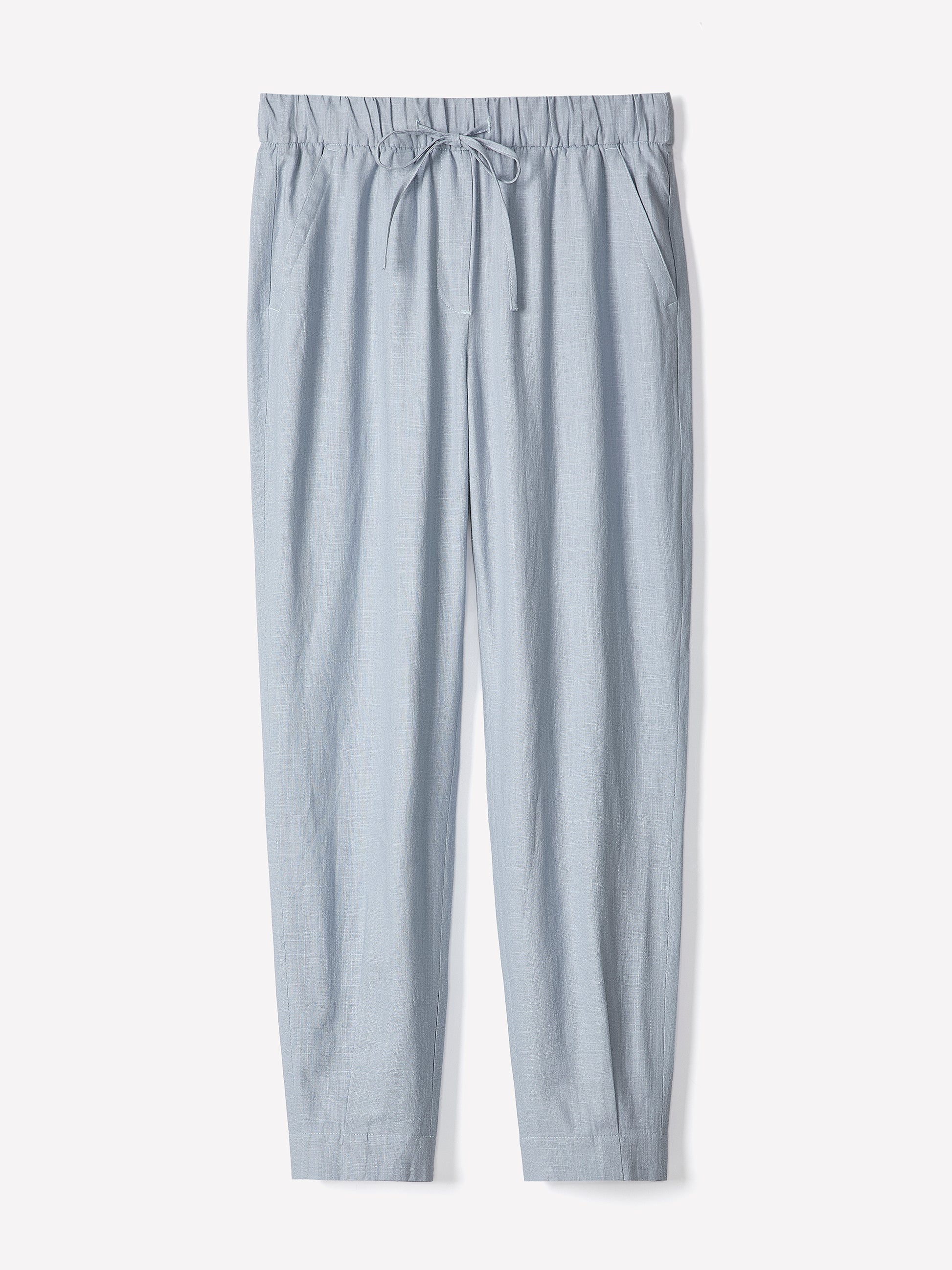 Linen Mid-Rise Tapered-Leg Jogger Pant