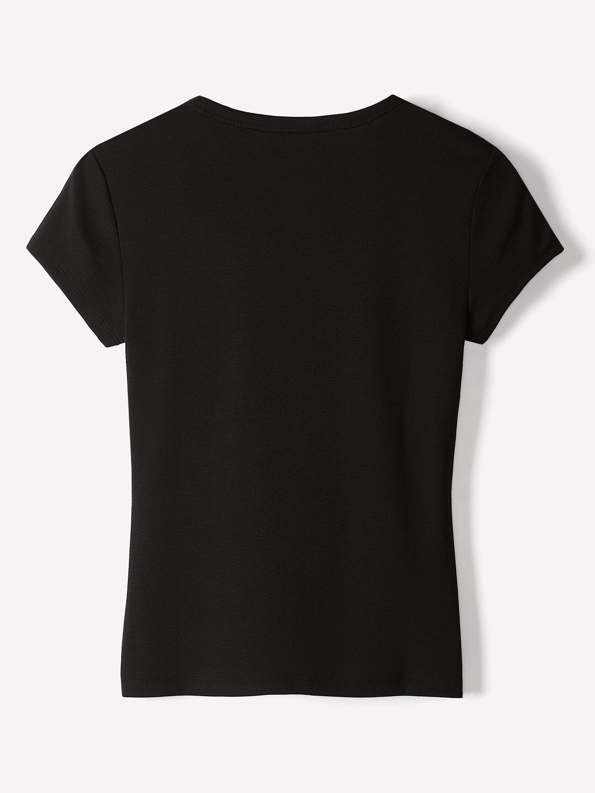 Short-Sleeve Crew-Neck Ribbed Basic Tee