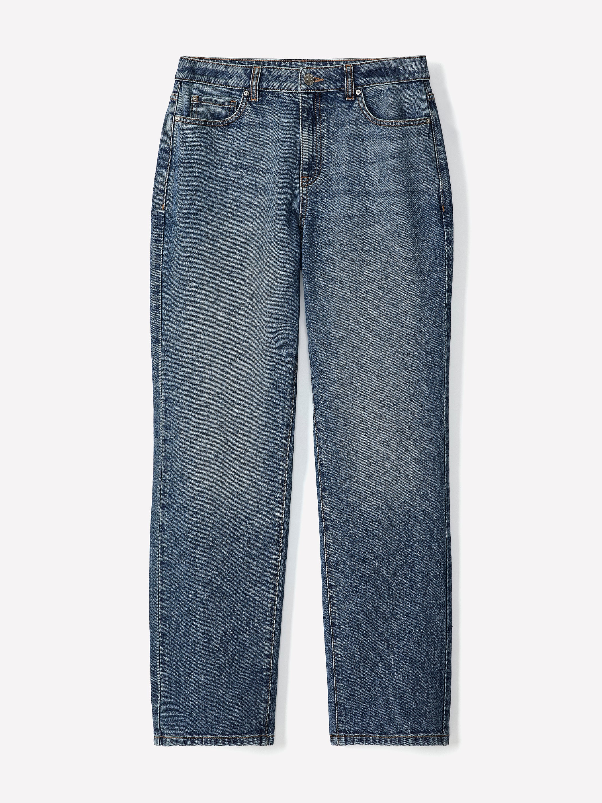 Medium-Wash Straight-Leg Jeans