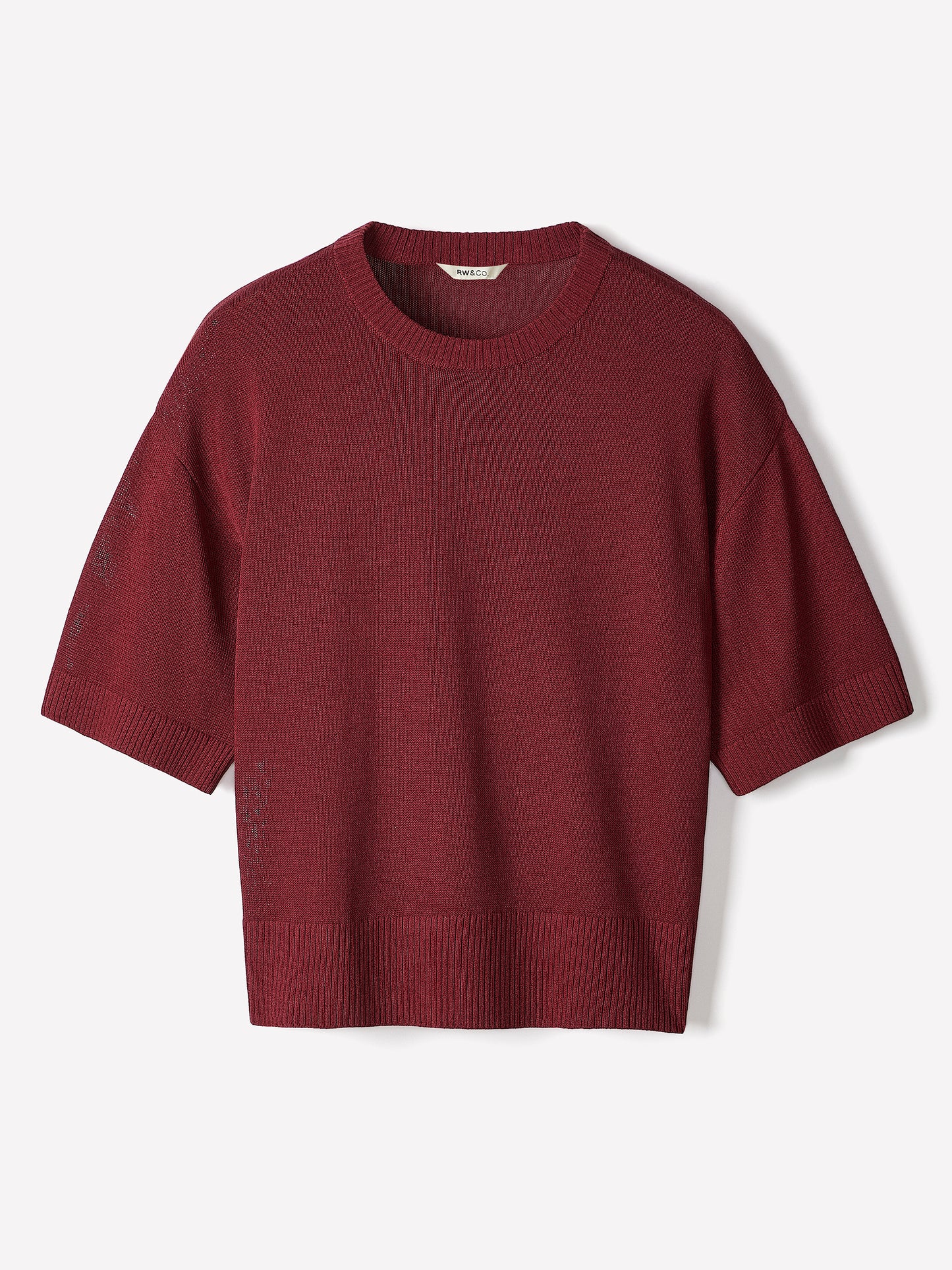Short-Sleeve Crew-Neck Boxy Sweater