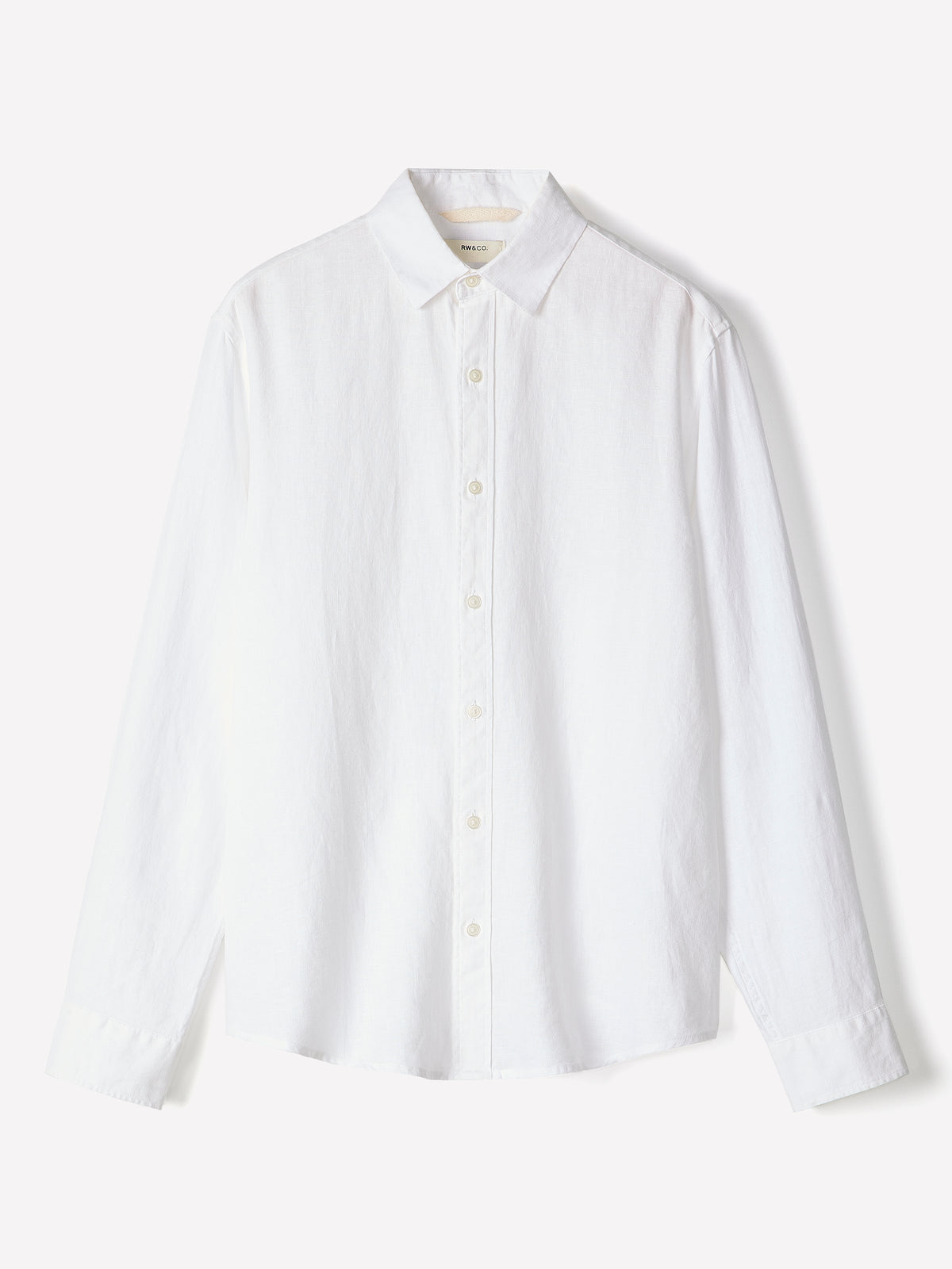 Long-Sleeve Woven Linen Shirt