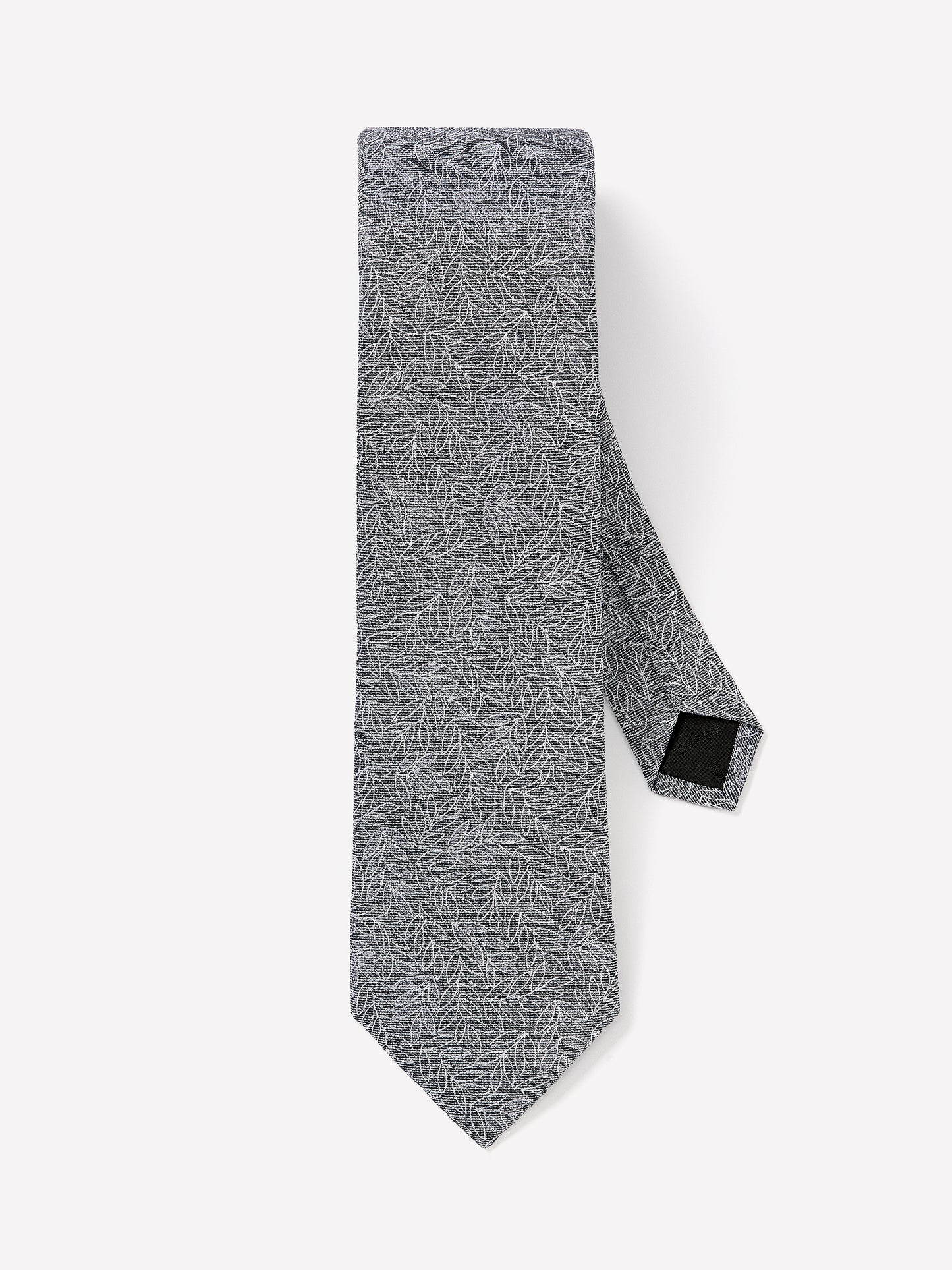 Green Regular Tie with Foliage Pattern