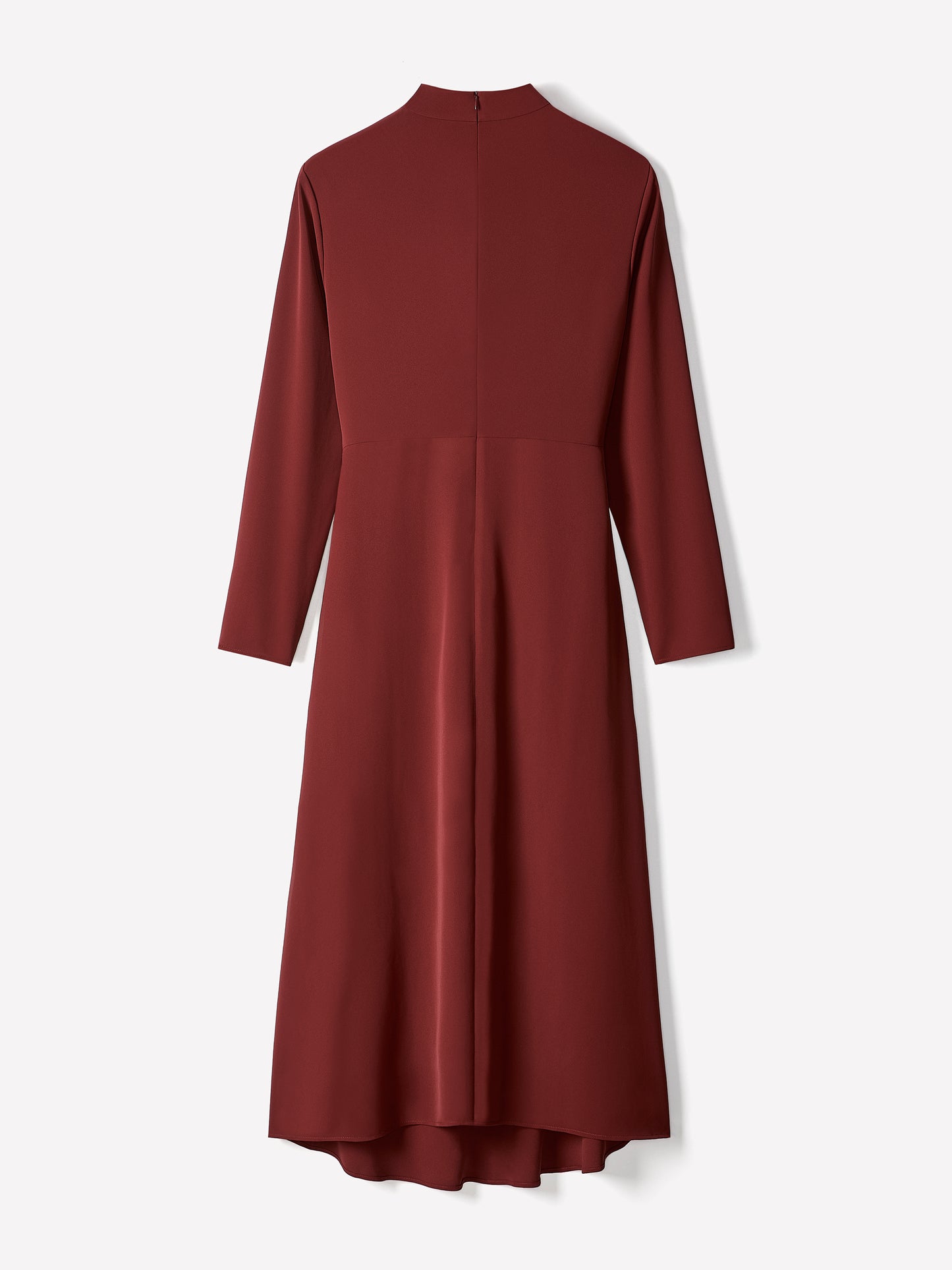 Woven Luxe Crepe Mock Neck Midi Dress