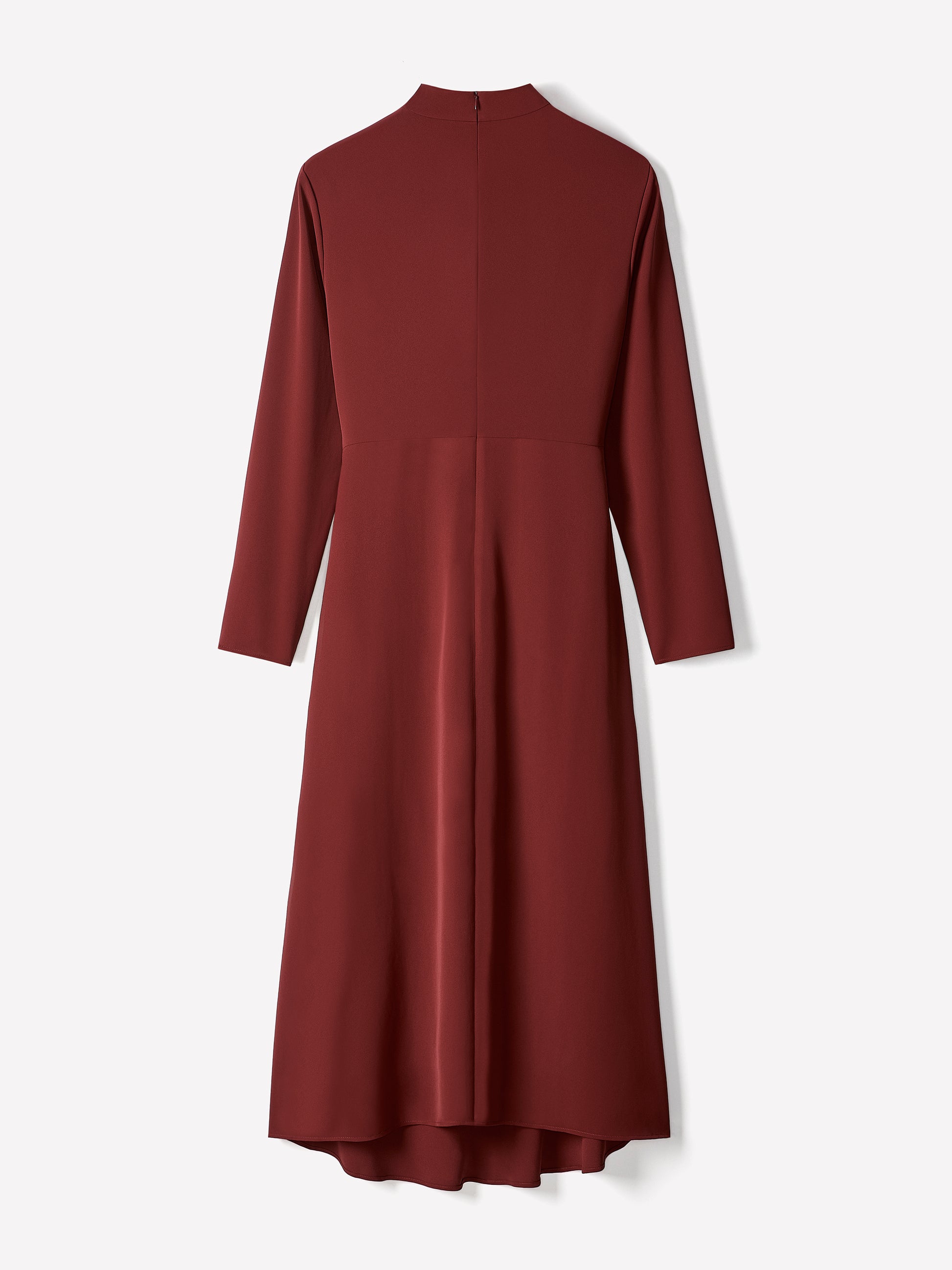 Woven Luxe Crepe Mock Neck Midi Dress