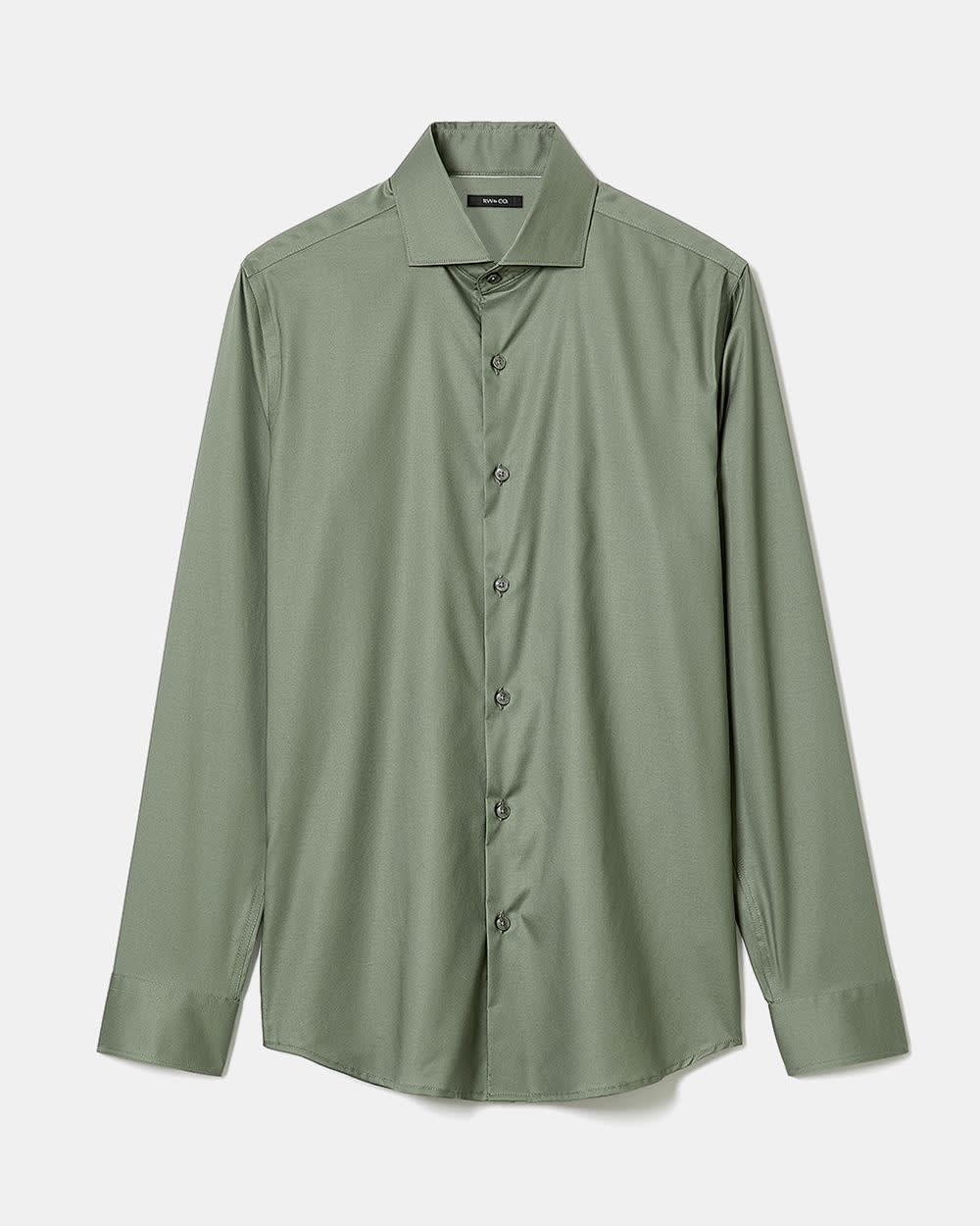 Chemise Habillée à Coupe Étroite en Satin Uni