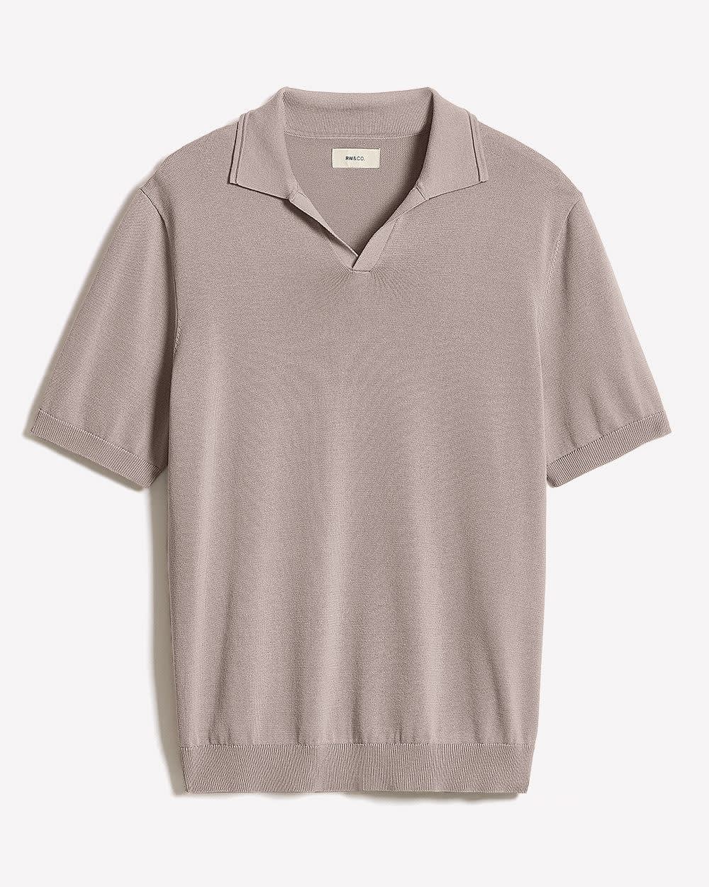 Polo à Manches Courtes en Coton avec Col Johnny