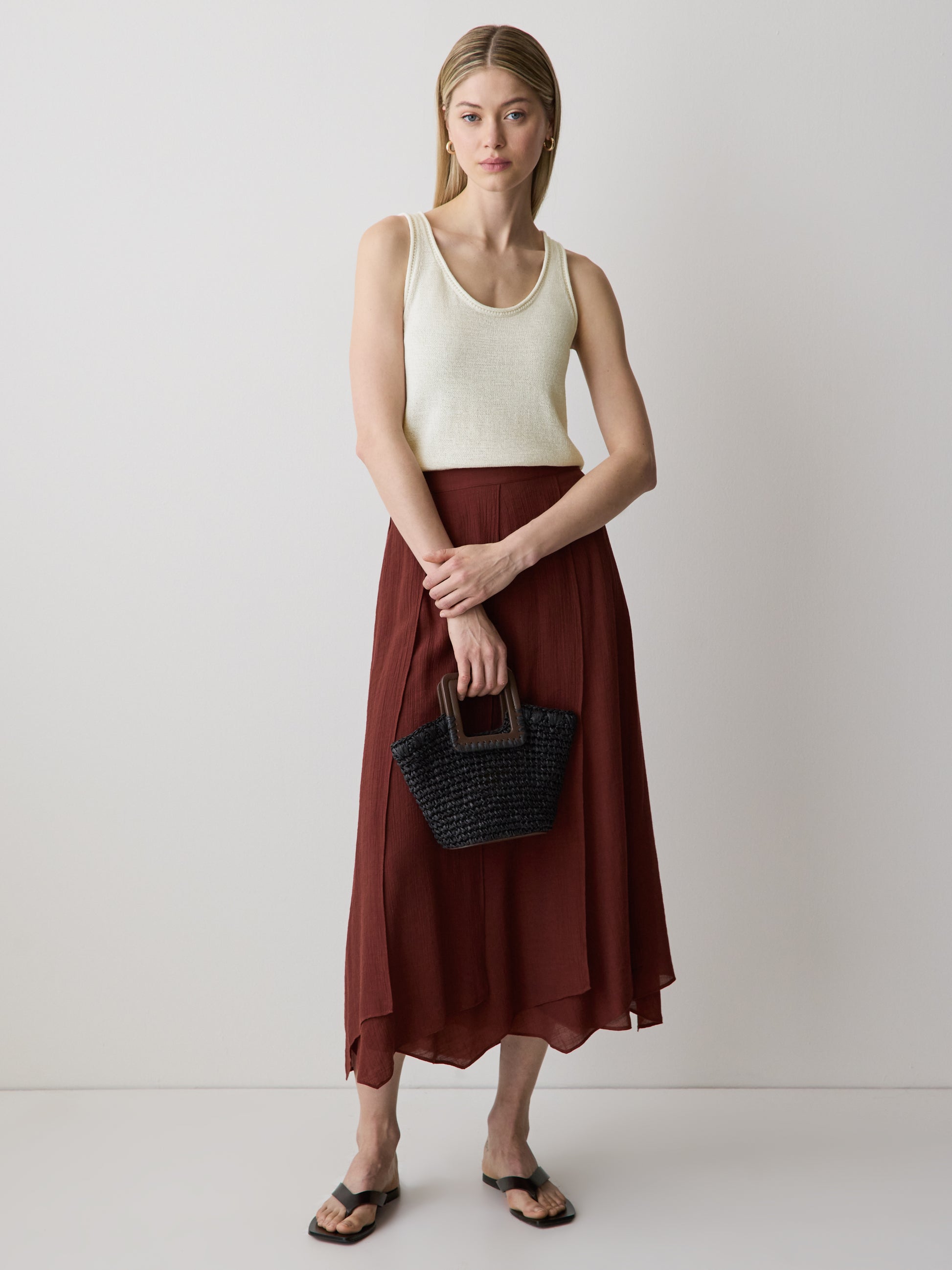 Knit Tank Top Cotton Blend Women