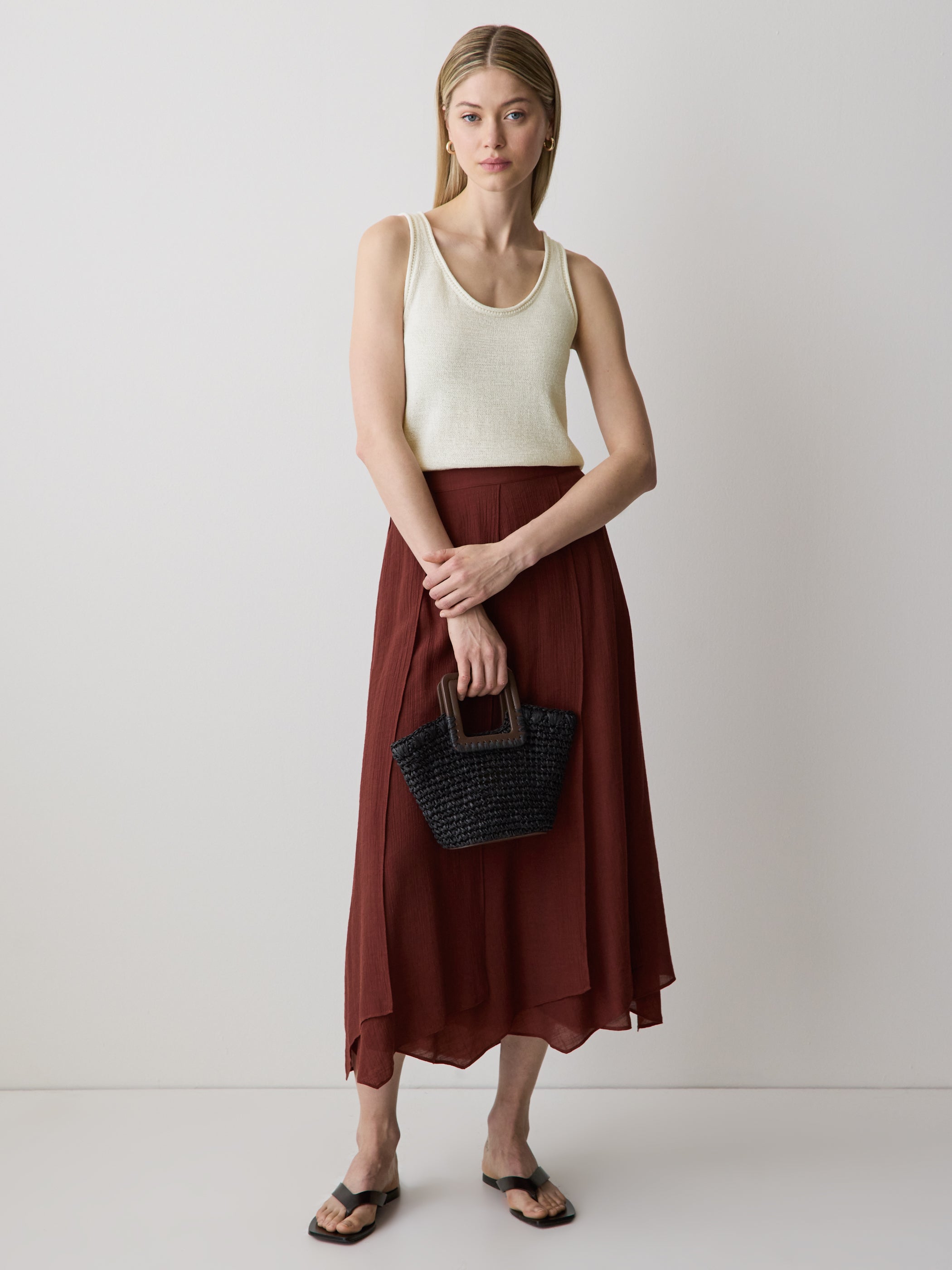 Knit Tank Top Cotton Blend Women