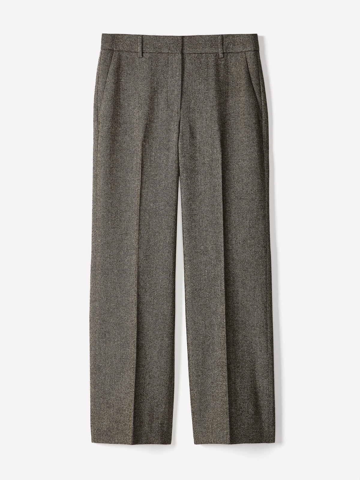Wide Leg Tweed Pants 32" Wool Blend