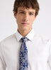 Blue Regular Tie with Floral Pattern