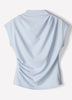 Extended-Sleeve Crew-Neck Draped Top