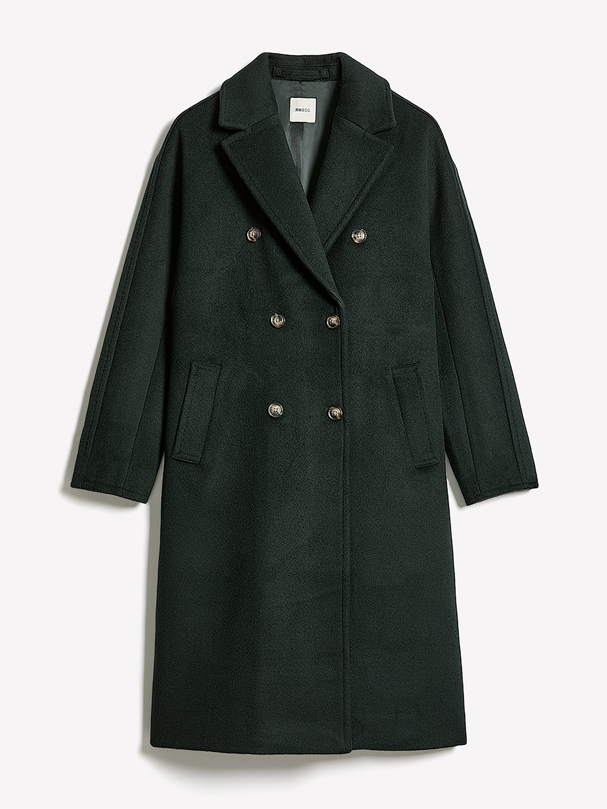 Wool-Blend Long Double-Breasted Coat