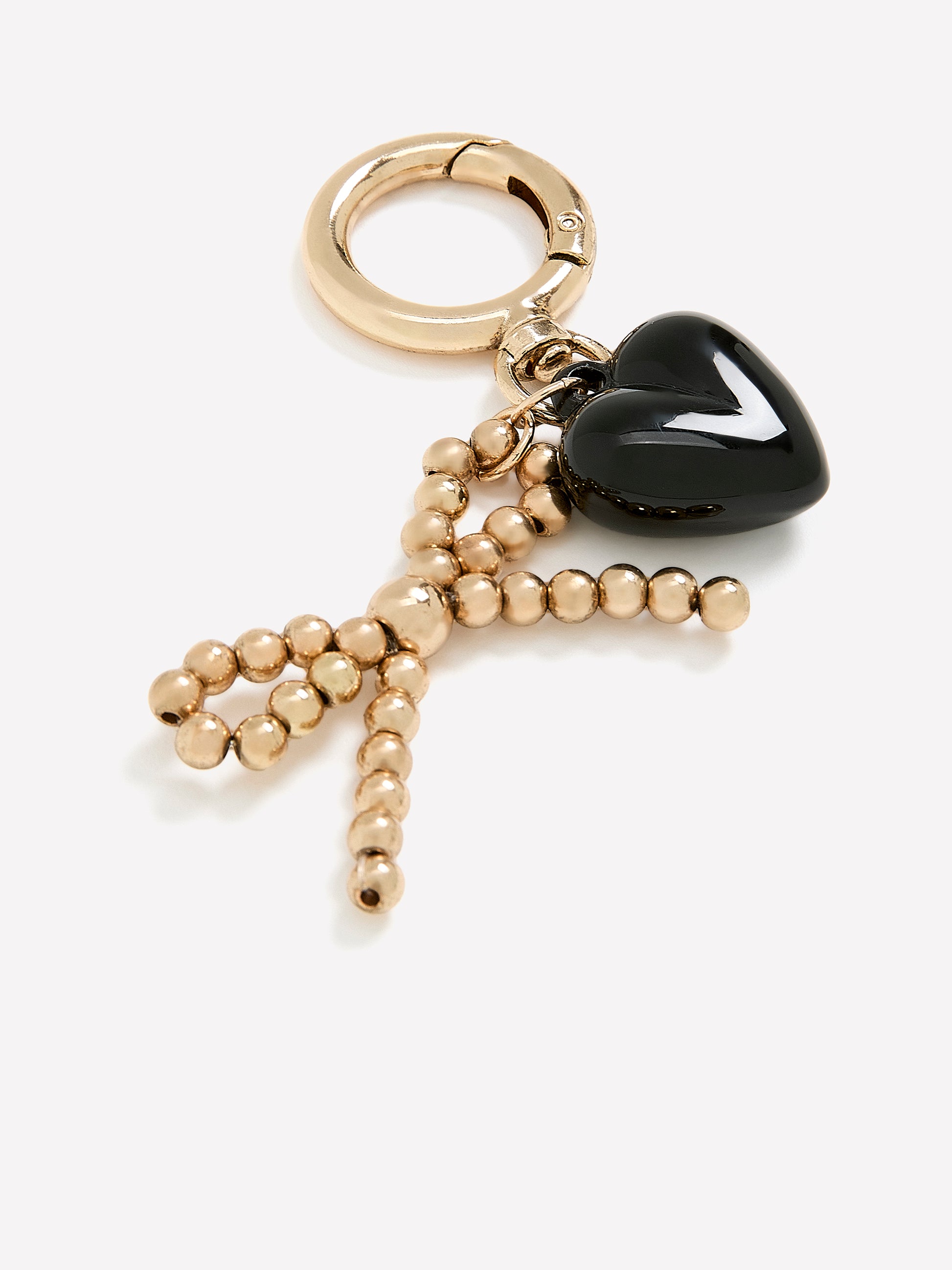 Metal Bow and Heart Bag Charm