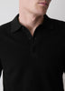 Textured Short-Sleeve Polo Sweater