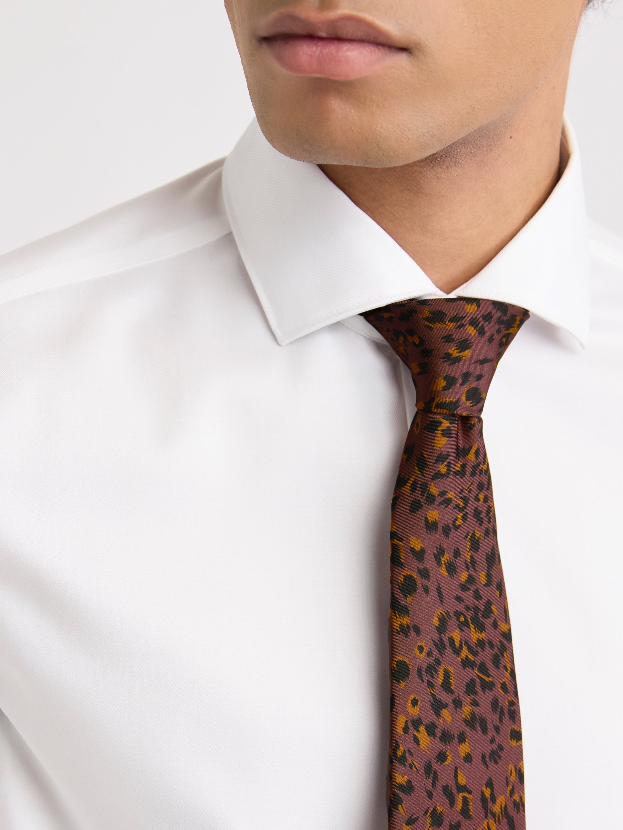 Cravate Régulière à Imprimé Léopard