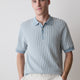 Striped Short-Sleeve Polo Sweater