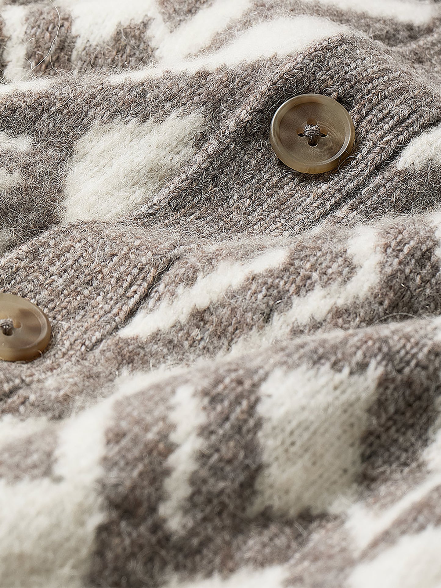 Alpaca-Blend Argyle Cardigan