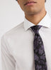 Black Regular Tie with Floral Pattern