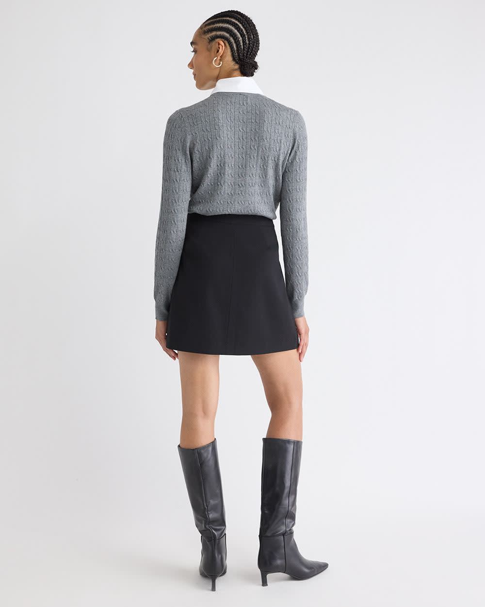 Ultra High-Rise Pleated Twill Mini Skirt