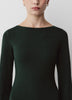 Knit Boat Neck A-Line Mini Dress